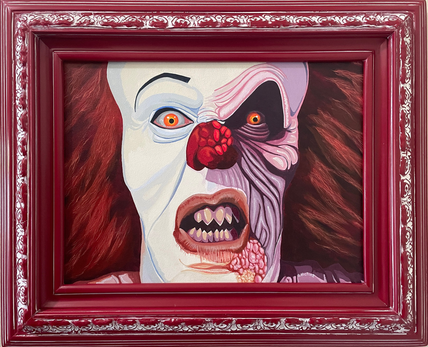 Acrylic Painting of Pennywise the Clown by Sarah Vulture