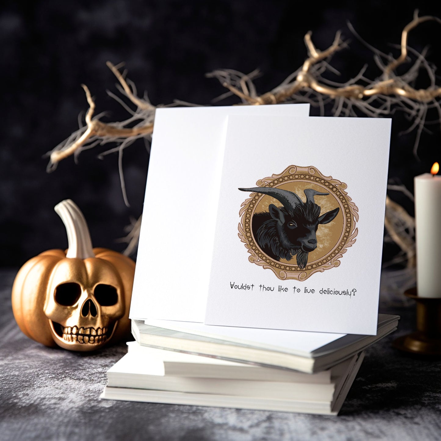 Wouldst Thou Like to Live Deliciously? - Black Phillip. Notecard