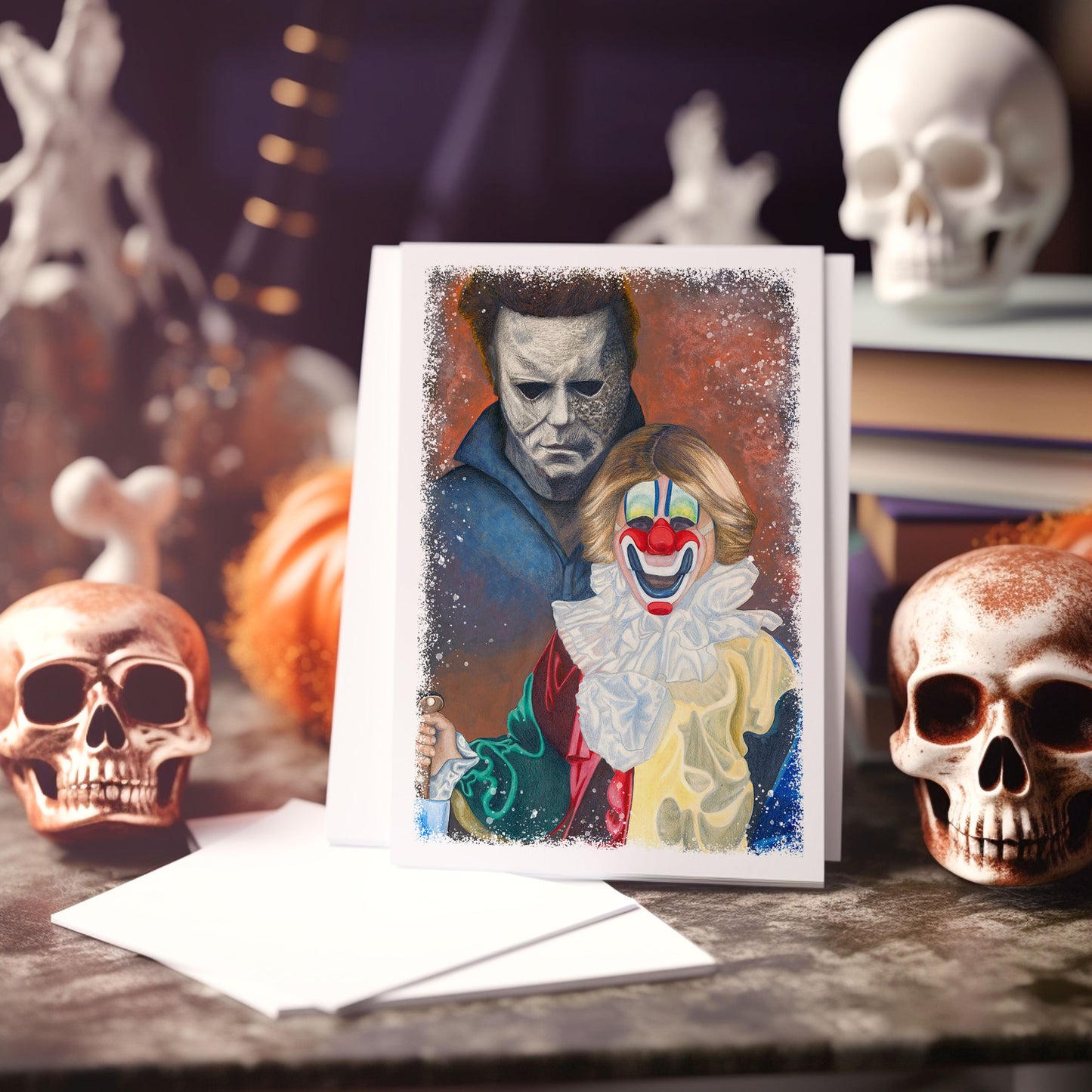 Michael Myers double portrait | Halloween | Notecard