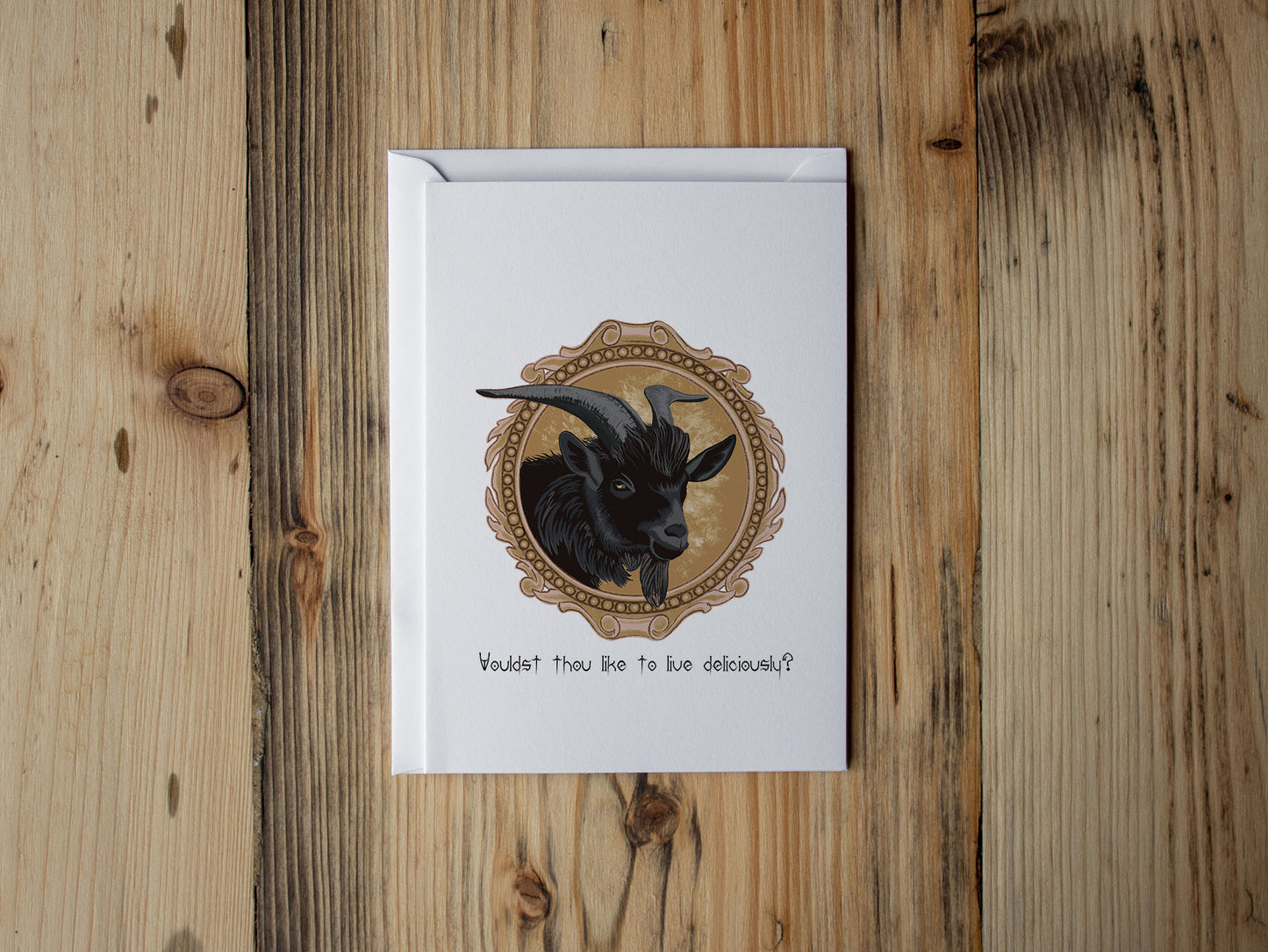 Wouldst Thou Like to Live Deliciously? - Black Phillip. Notecard